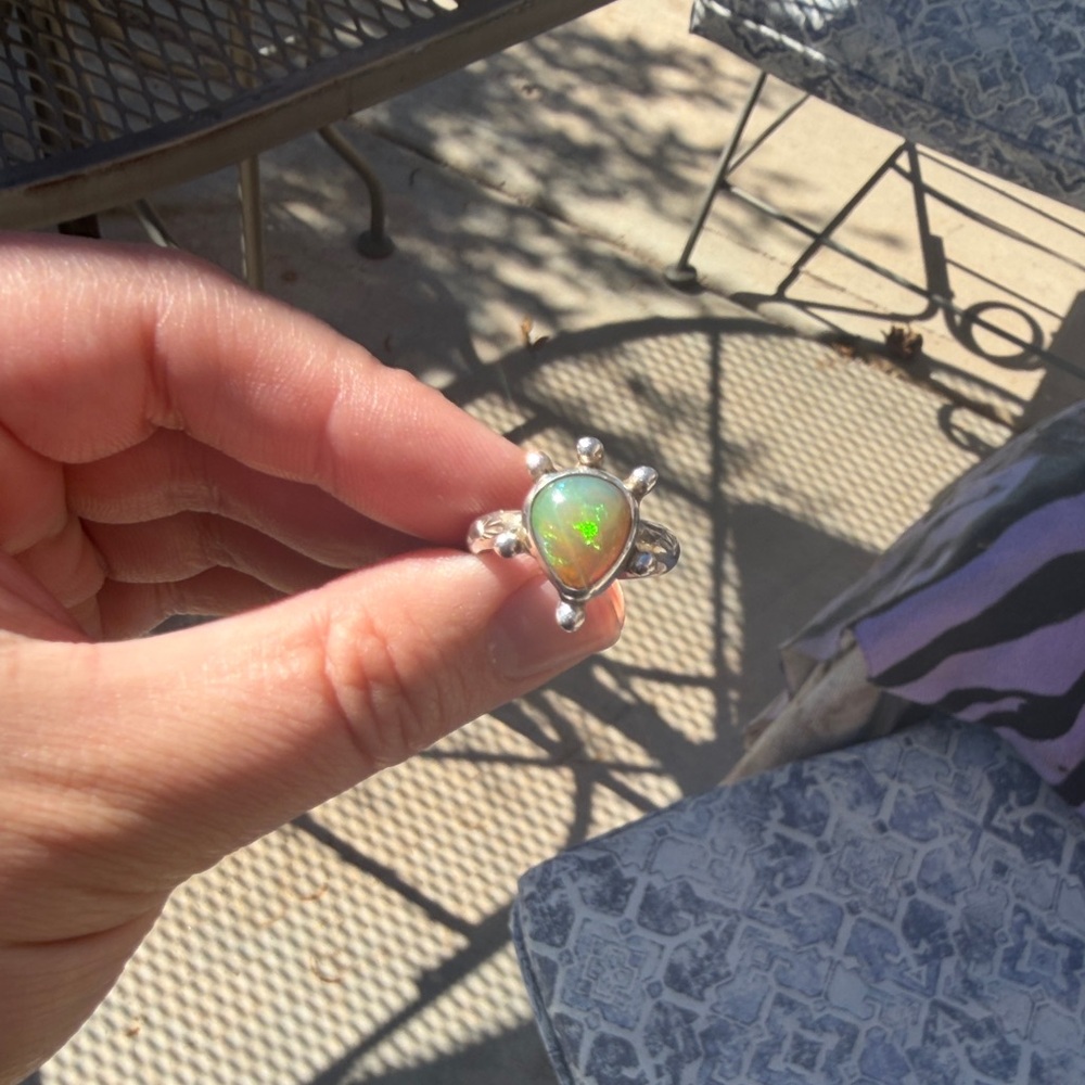 Elegant Silver Opal Ring - image 1